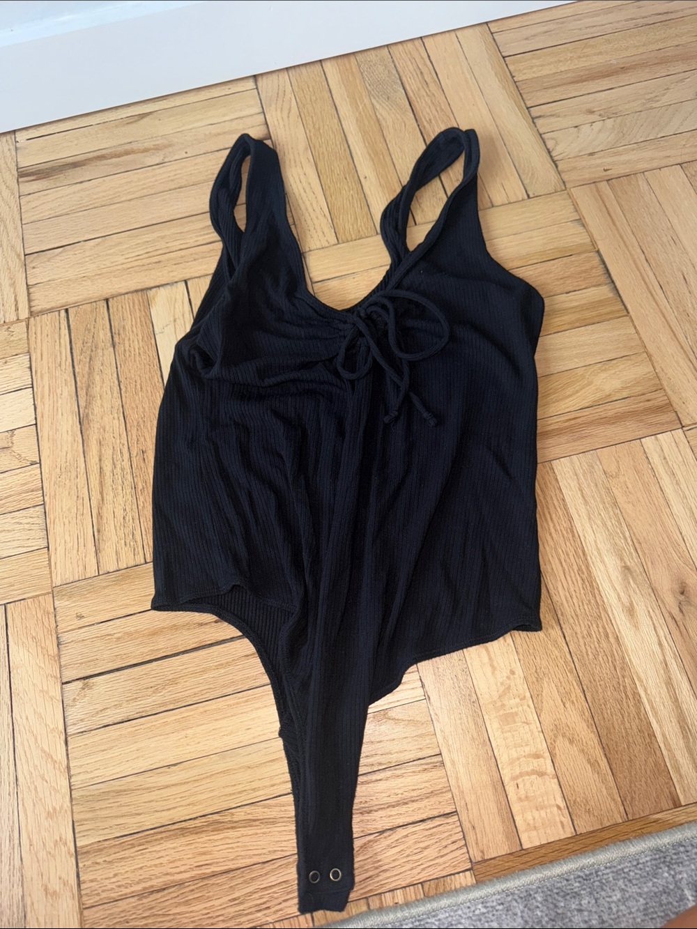 Abercrombie Black Ribbed Sleeveless Bodysuit